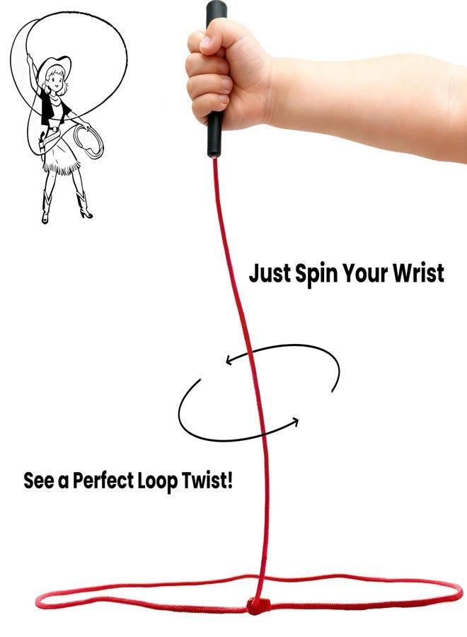 OOHGLITZ Cowboy Lasso Rope - Pre-Tied Roping Rope, Kids Lasso Toy, Sheep Lariat Ranch, Lassoing Toy for Western Party Play (Red) - Image 2